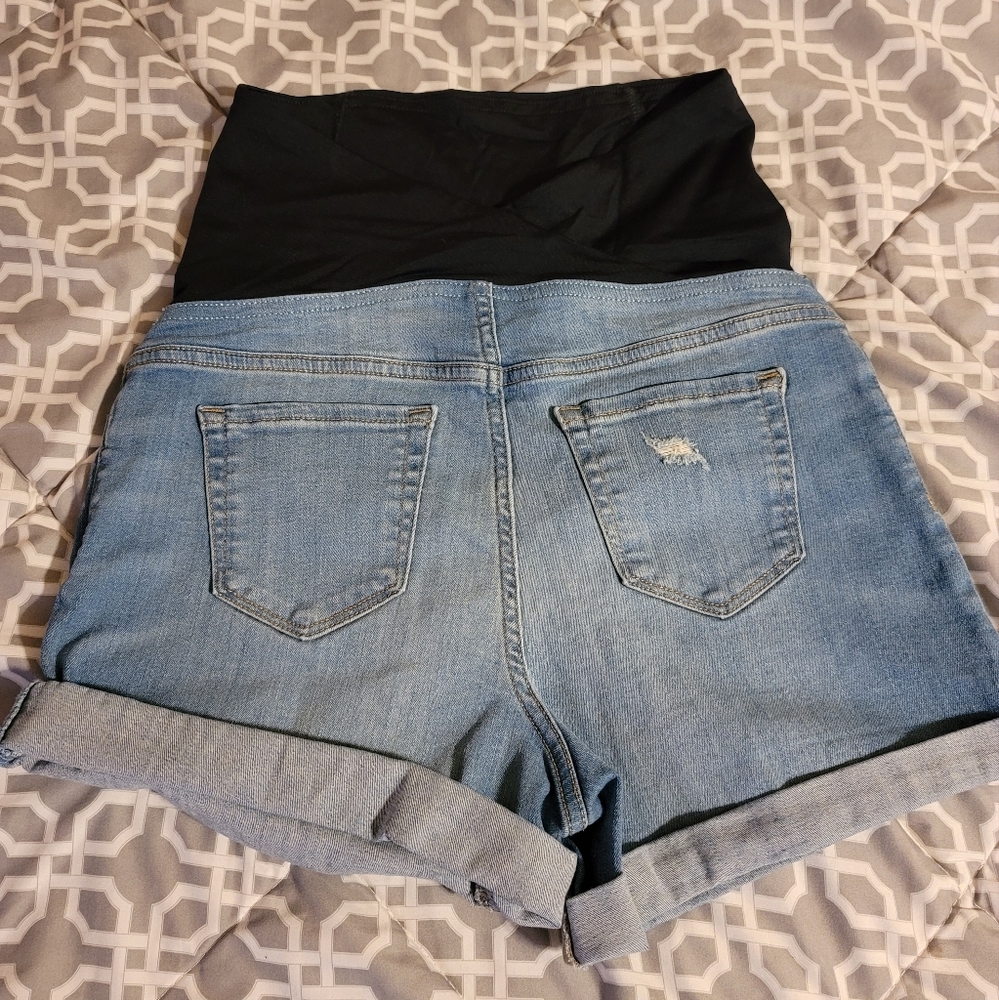 Maternity jean shorts